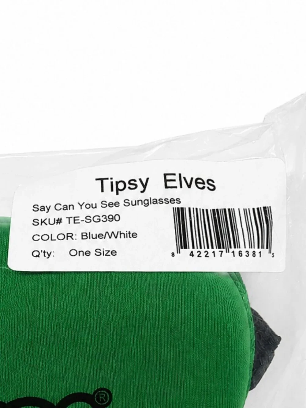Tipsy Elves Say Can You See Blue Star Shield Sunglasses With Case New